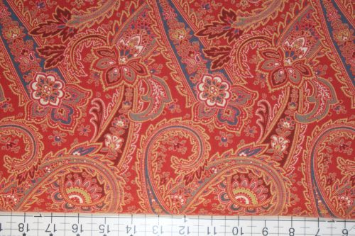 RUE INDIENNE MO1368011 LARGE RED FKOWERS ON RED